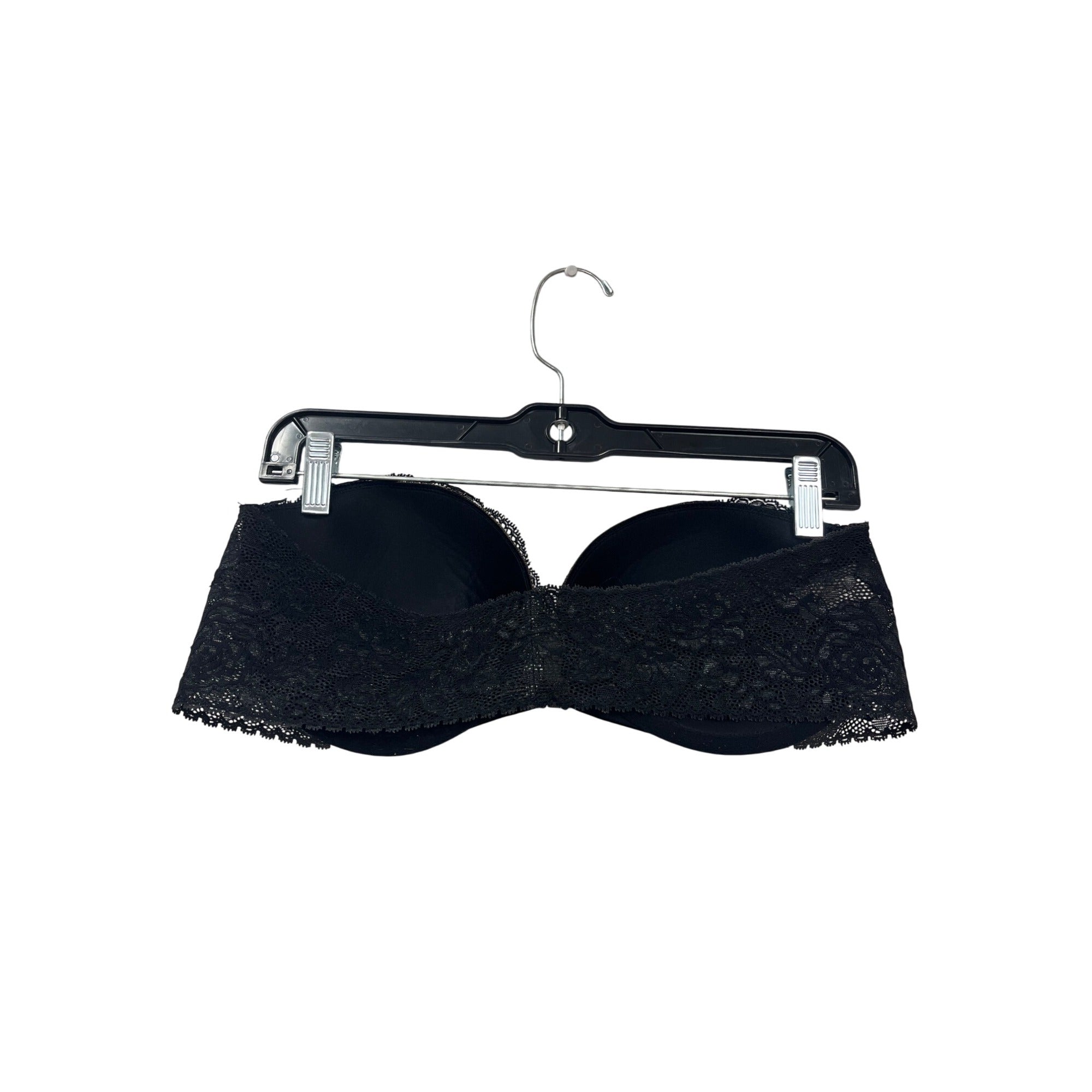 Victorias Secret Black Lace Strapless Bra 38D #125A