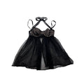 Victorias Secret Black Lace Babydoll Lingerie With Underwire & Halter Neck 34B #6135