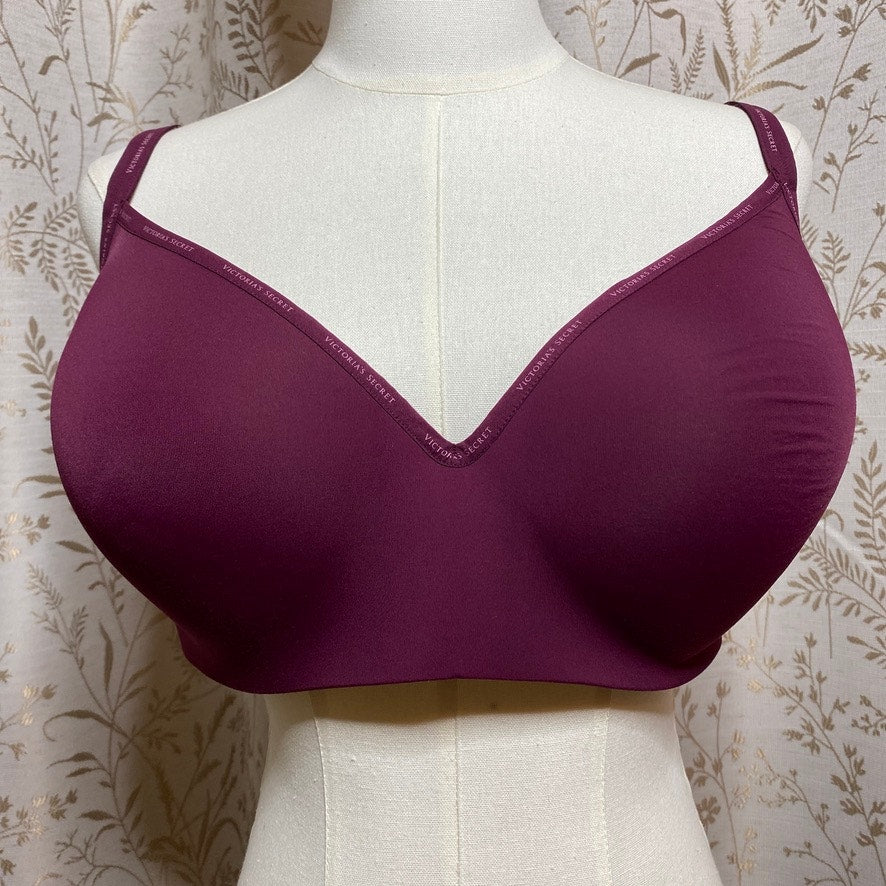Victorias Secret 40DD Burgundy Lightly Lined Wireless Bra Smooth Comfort T-Shirt