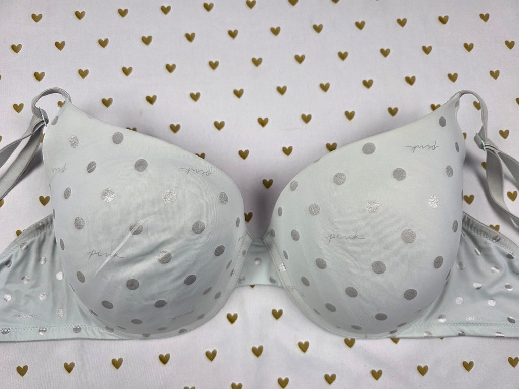 Victorias Secret PINK Polka Dot 38DD Wear Everywhere Push Up Bra