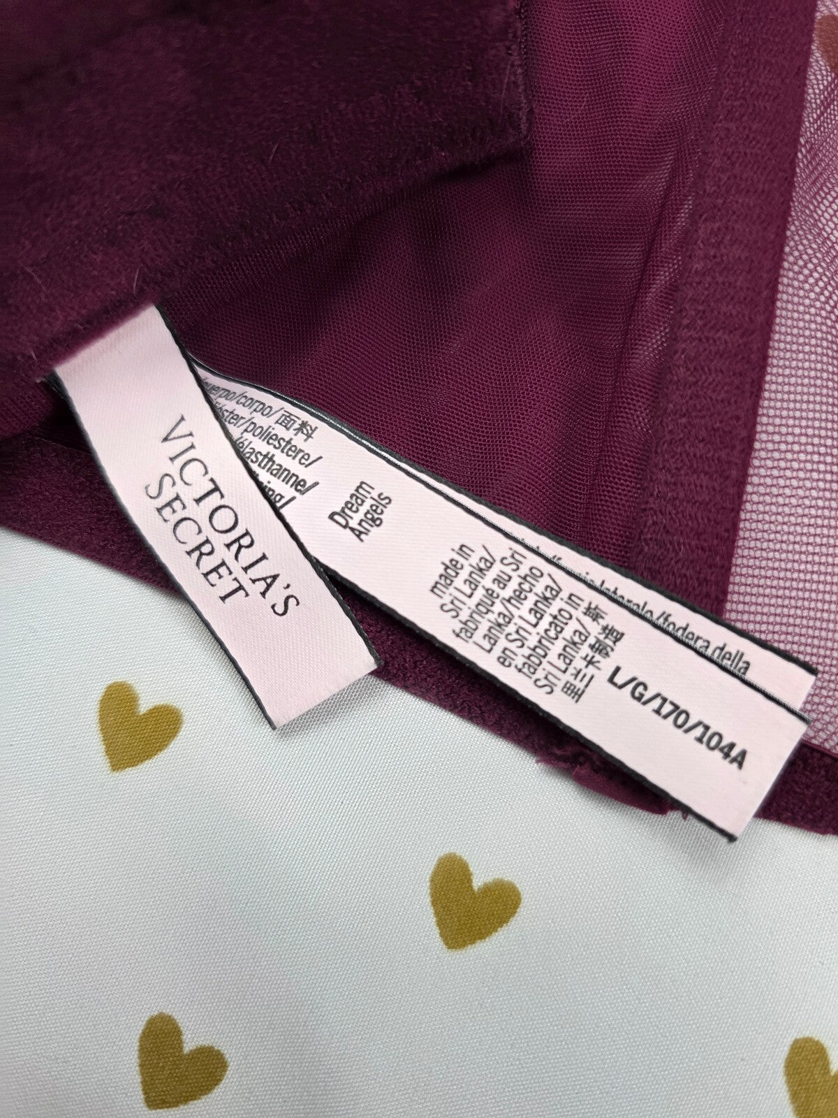 Victorias Secret Maroon Dream angels LARGE  Bralette Bra Top Tank