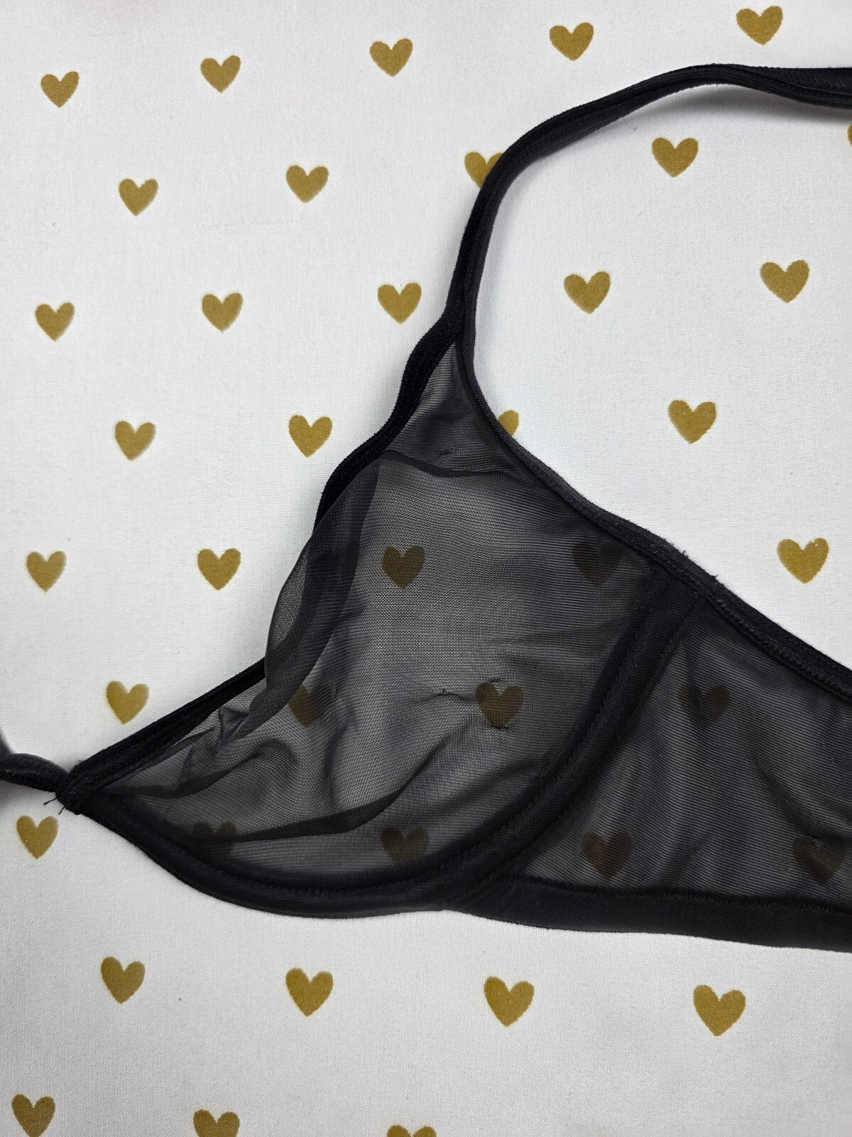 Victorias Secret Vintage Sheer Black Bra 34B Y2k 99 Lounge