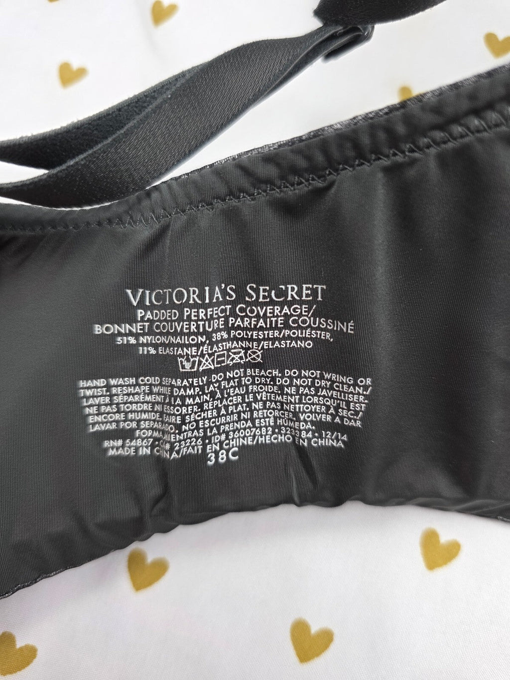 Victorias Secret Padded Perfect Coverage Bra 38C