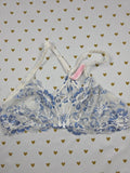 Victorias Secret Pink  Blue Floral Front close Large Bralette Bra Top Tank