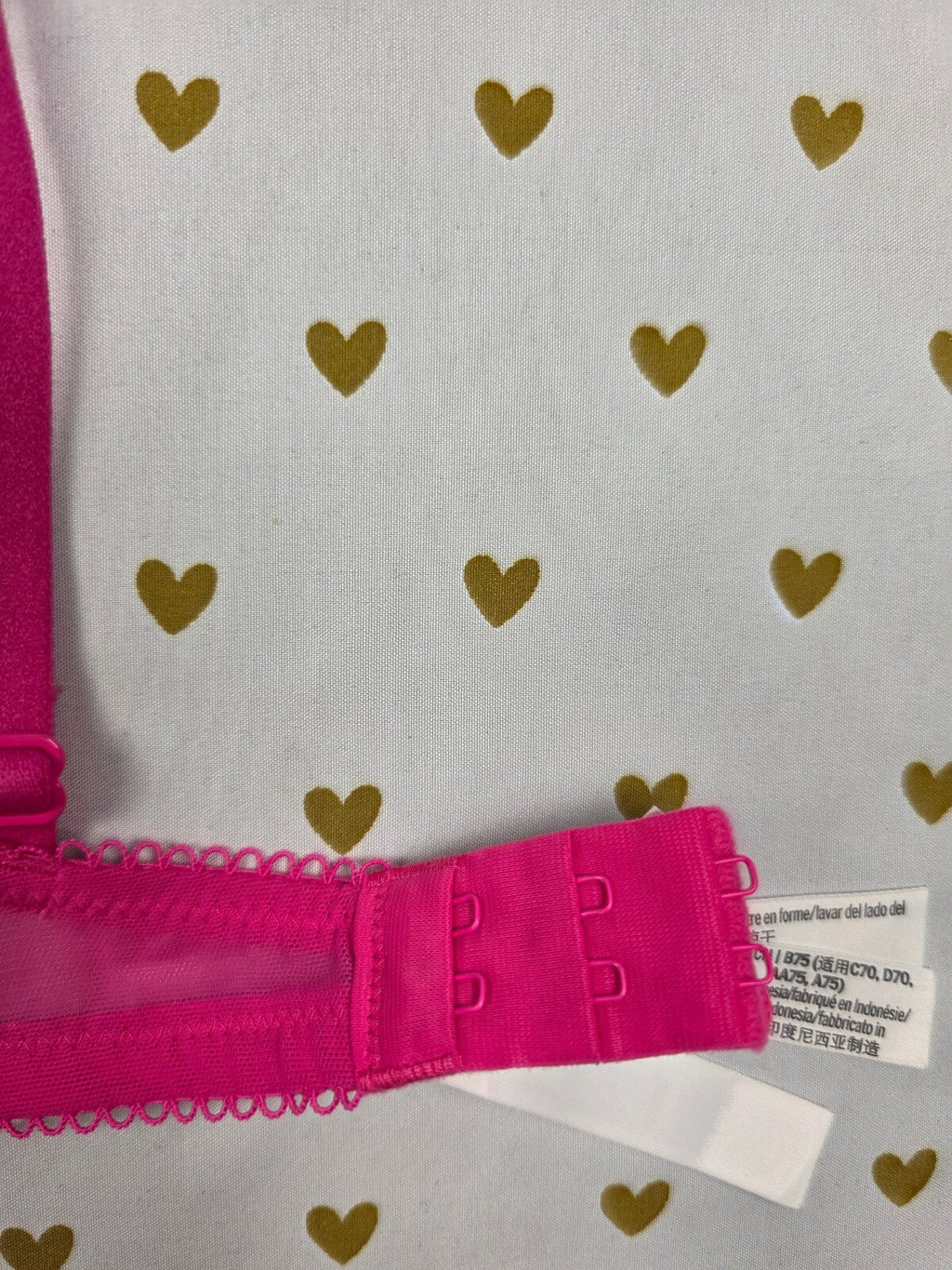 Victorias Secret Pink Sheer hearts underwire SMALL  Bralette Bra Top Tank
