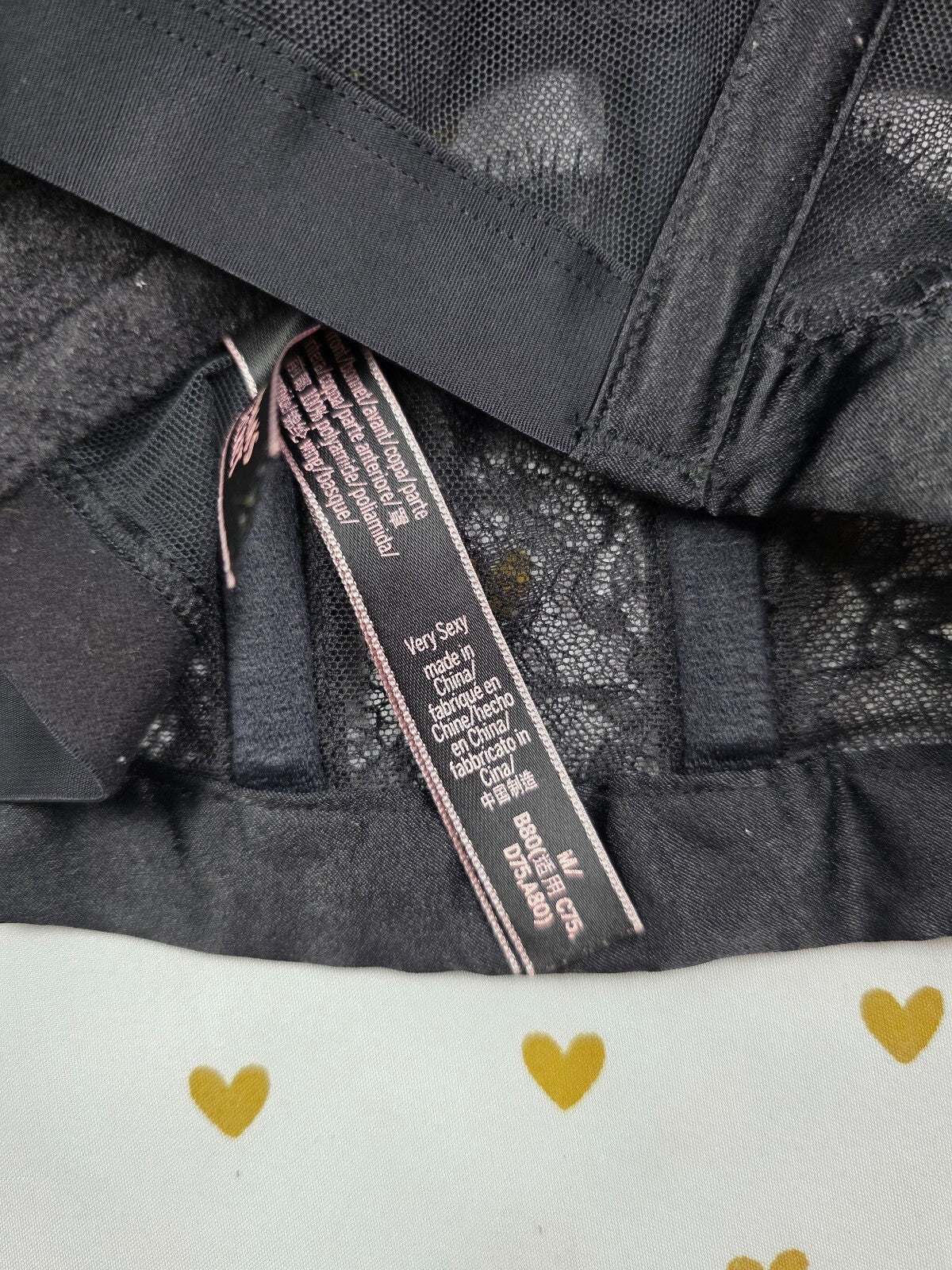 Victorias Secret Black Very Sexy Medium Sheer Bralette Bra Top Tank