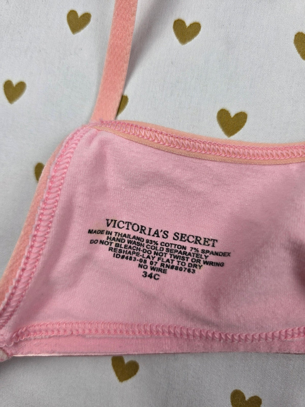 Victorias Secret Vintage Cotton 34C Lightly Lined Lounge bra PINK