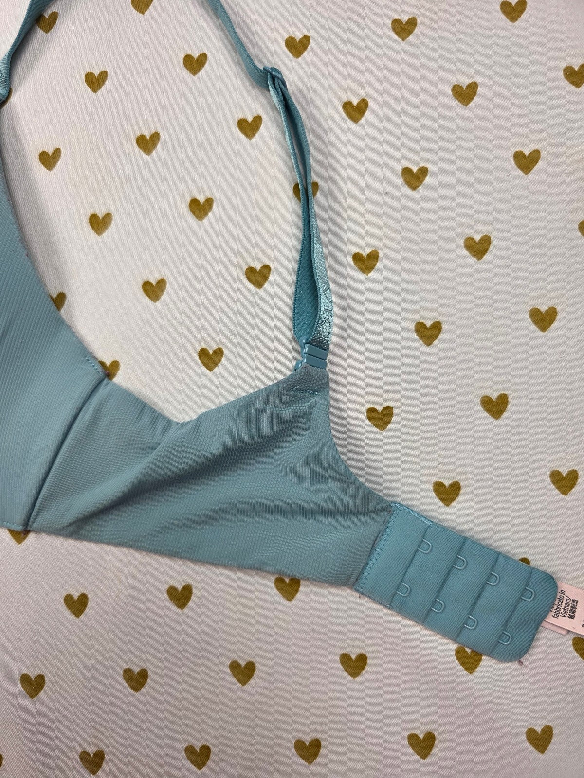 Victorias Secret Wireless No Wire Blue T shirt Lightly Lined Bra 34D
