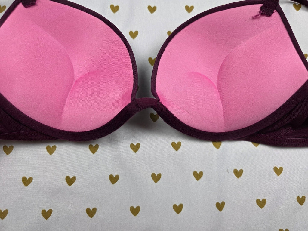 Victorias Secret Pink 34A Maroon Wear Everywhere SUPER Push Up Bra