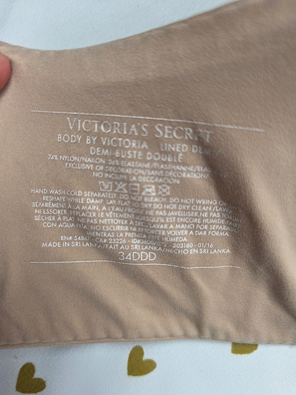 Victorias Secret Beige Lined Demi Soft Bra 34DDD