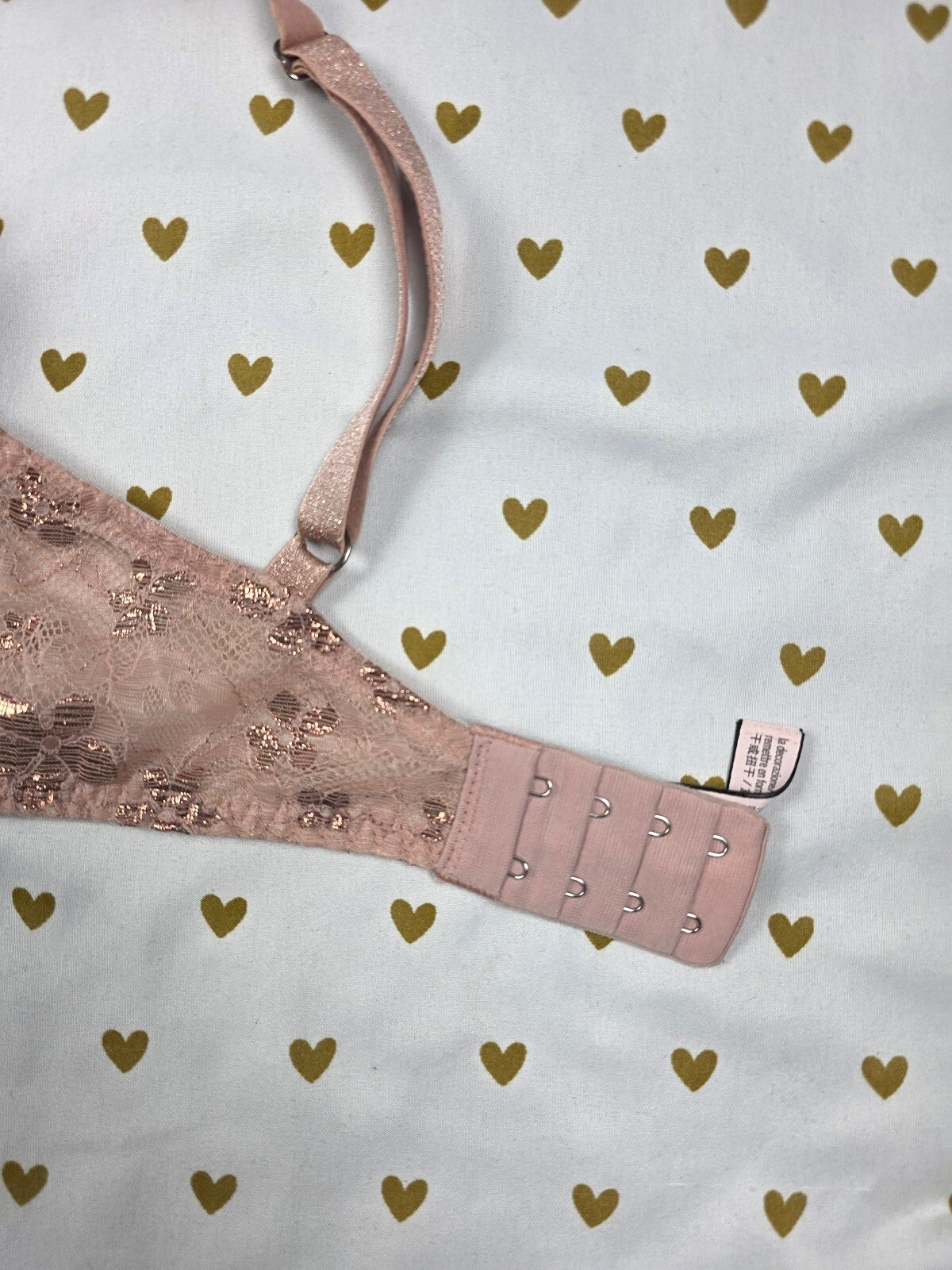 Victorias Secret Floral Accent Dream Angels Lined Demi Balconette Bra 32DDD