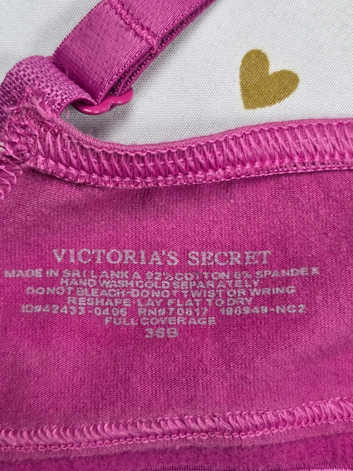 Victorias Secret Vintage Cotton Lounge 36B Lightly Lined Bra