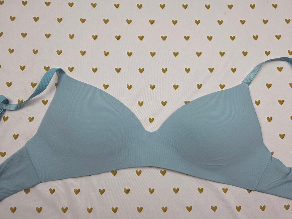 Victorias Secret Wireless No Wire Blue T shirt Lightly Lined Bra 34D