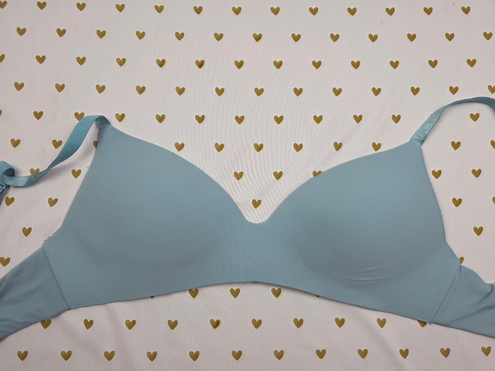Victorias Secret Wireless No Wire Blue T shirt Lightly Lined Bra 34D
