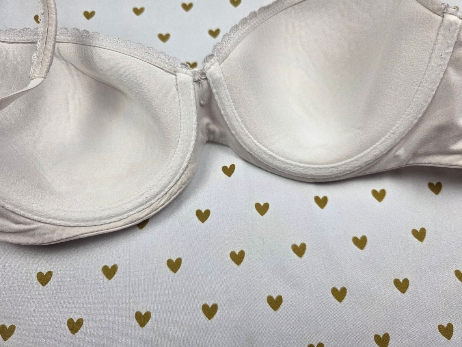 Victorias Secret White Lined Demi Balconette Bra 34D