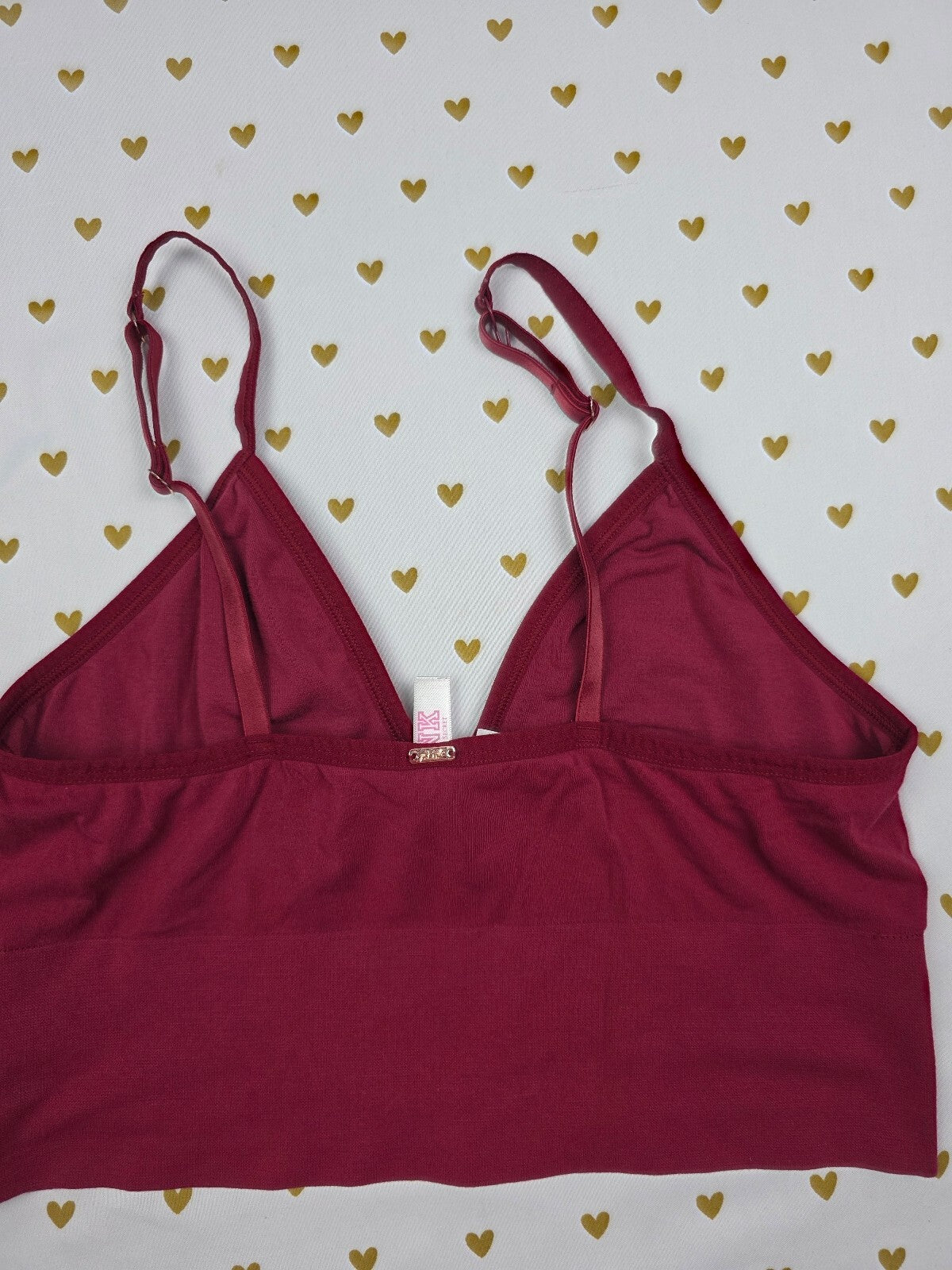 Victorias Secret Pink Maroon Lounge Large Bralette Bra Top Tank