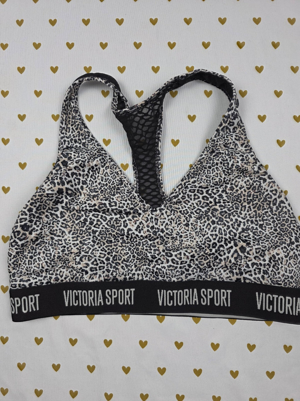 Victorias Secret Pink Cheetah leopard Racerback MEDIUM Bralette Bra Top Tank