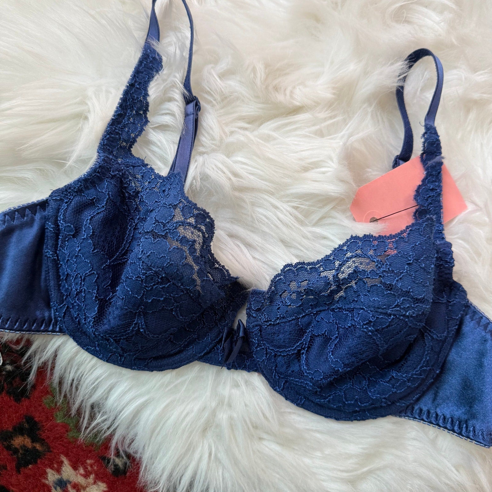 Victoria's Secret Vintage Y2K Blue Lace Bra - Size 36B