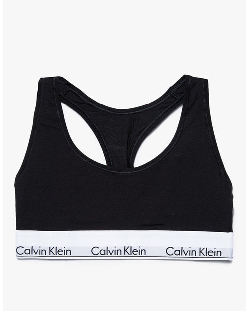 CALVIN KLEIN : COTTON BRALETTE TOP - BLACK