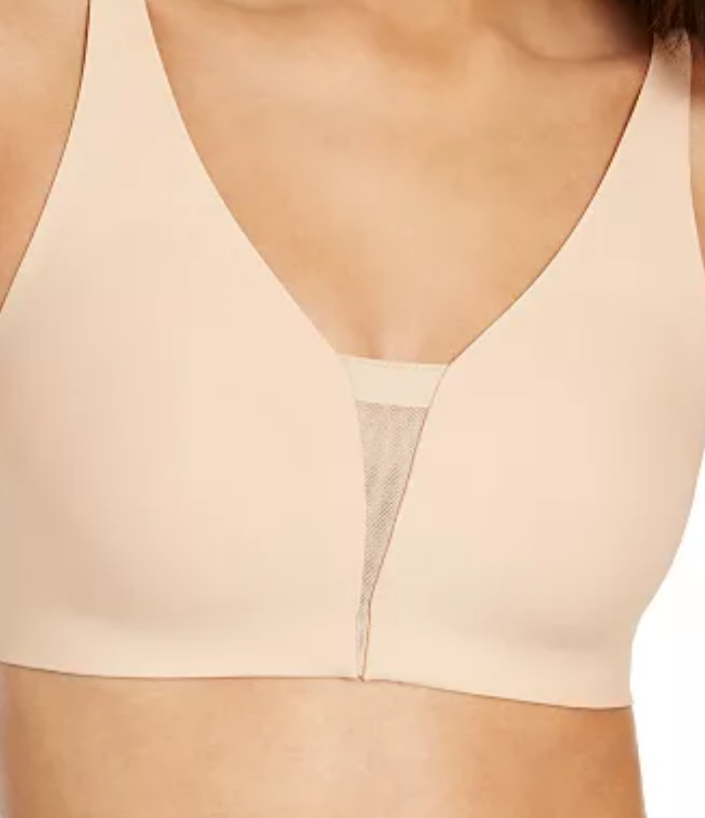 Calvin Klein Invisibles Wirefree Mesh Unlined Triangle Bralette QF5380 beige